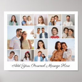 Póster 14 Collage de fotos Añadir su propio saludo