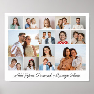 Póster 14 Collage de fotos Añadir su propio saludo