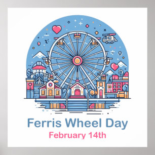 Póster 14 de febrero Día de la Rueda de la Ferris
