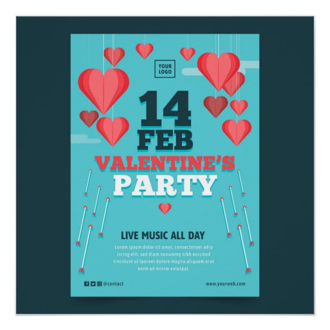 Póster 14 FEB Fiesta de San Valentín (Anverso)