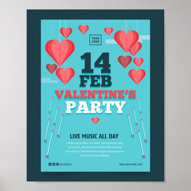 Póster 14 FEB Fiesta de San Valentín (Frente)