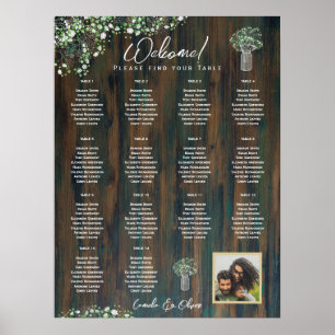 Póster 14 Mesa Madera Rústica Gypsophila Sensación GRÁFIC