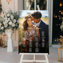 Póster 14 mesas elegante gráfico de asientos para bodas d