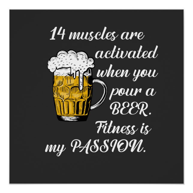 Póster 14 Músculos activados cuando vierte una cerveza. (Anverso)