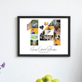 Póster 14th Birthday Photo Collage Poster Keepsake