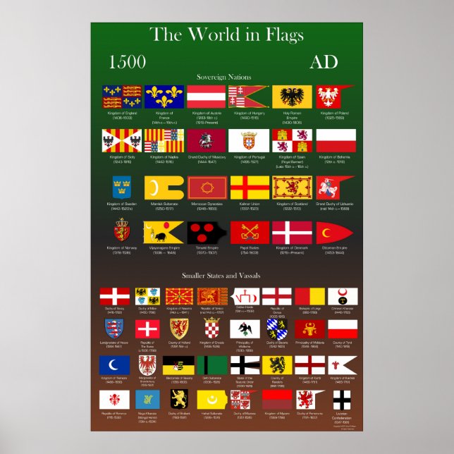 Póster 1500 AD Flags of the World (Frente)