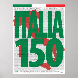 Póster 150° aniversario Unificación de Poster italiano