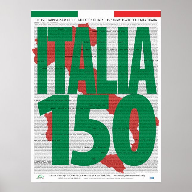 Póster 150° aniversario Unificación de Poster italiano (Frente)