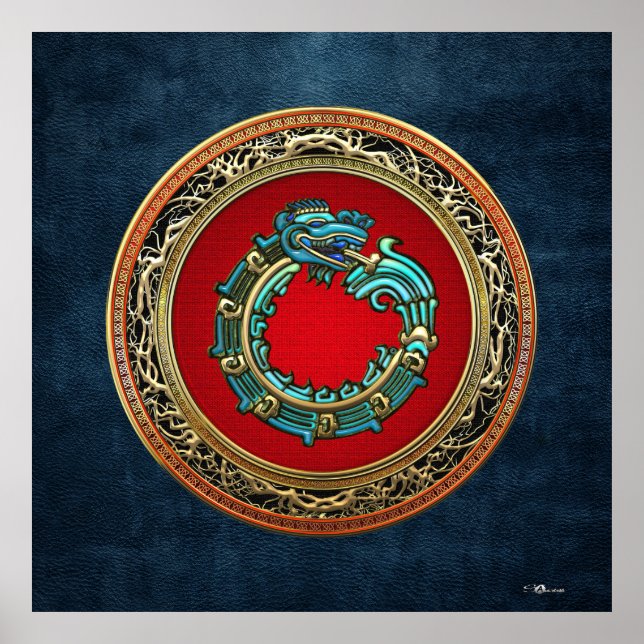 Póster [150] Dios serpiente Quetzalcoatl [Jade] (Frente)