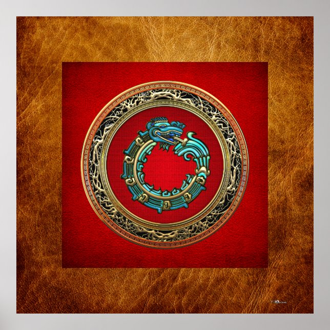 Póster [150] Dios serpiente Quetzalcoatl [Jade] (Frente)