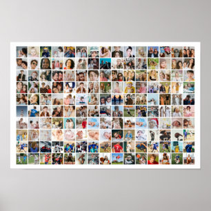 Póster 150 Foto Collage Cuadrícula de Imagen Personalizad