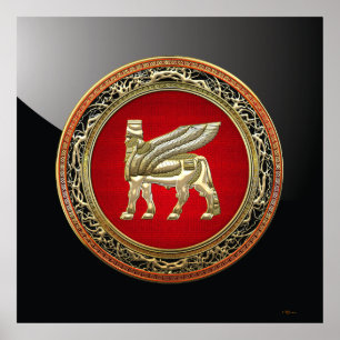 Póster [150] Lamassu de toro alado babilónico [3D]