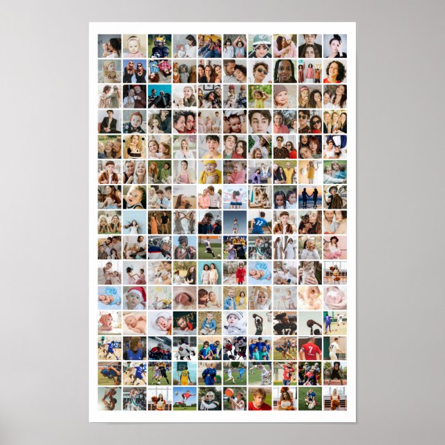 Póster 150 Photo Collage Personalized Picture Grid (Frente)
