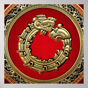 Póster [150] Serpent God Quetzalcoatl [Oro]
