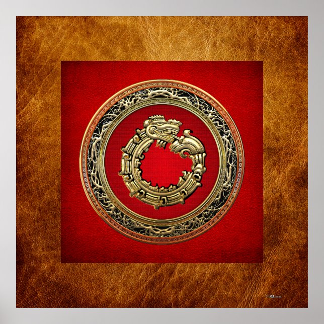 Póster [150] Serpent God Quetzalcoatl [Oro] (Frente)