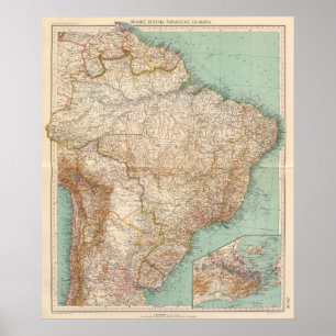 Póster 15556 el Brasil, Bolivia, Paraguay, Guayana