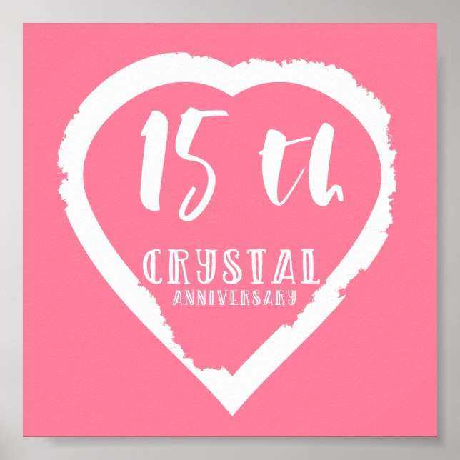 Póster 15° aniversario Boda cristal tradicional (Frente)