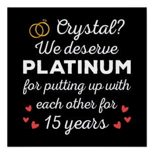 Póster 15 Aniversario Boda I - Pareja de Crystal Funny