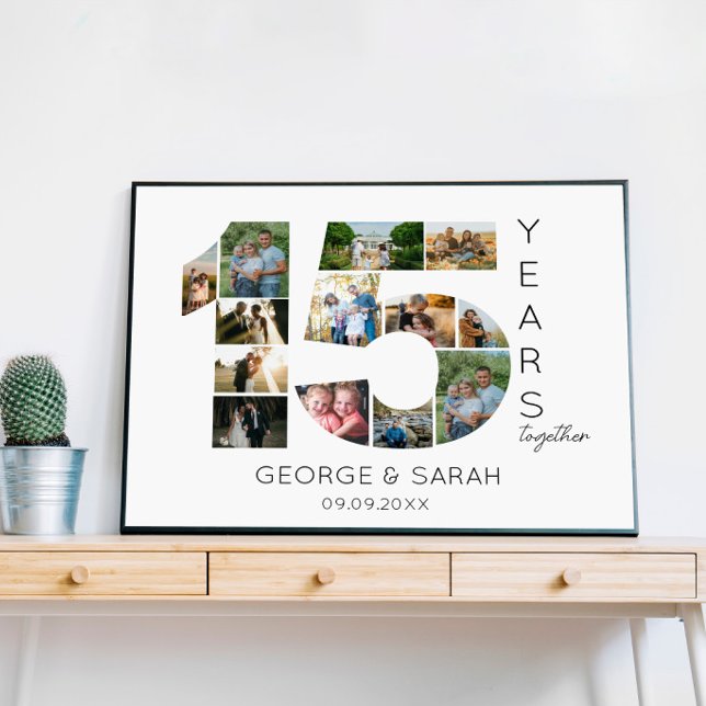 Póster 15 años juntos Boda Aniversario 13 Foto (Subido por el creador)