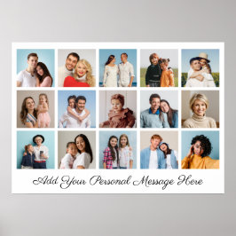 Póster 15 Collage de fotos Añadir su propio saludo
