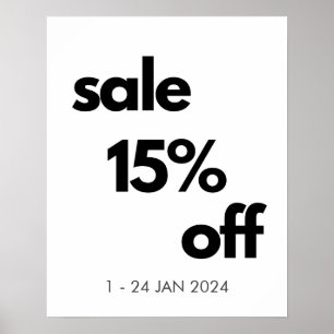 Póster 15% de descuento en Rótulo de venta, venta minoris