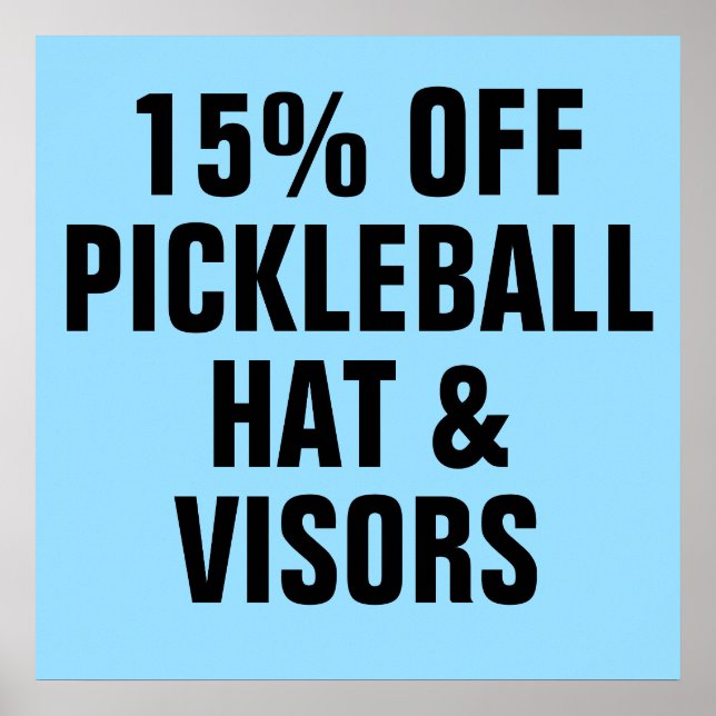 Póster 15% DE Gorras Y Visores De Bolas De Pickleball (Frente)