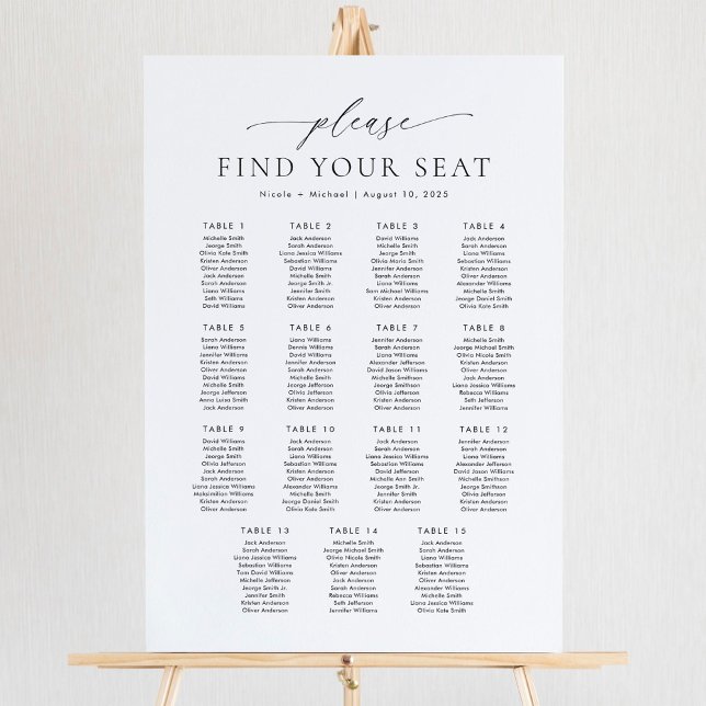 Póster 15 Mesas Por Favor Encuentre Su Asiento Gráfico de (Subido por el creador)