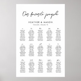 Póster 15 Tablas Boda de Nuestra Gente Favorita Asientos