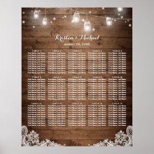 Póster 15 Tablas Rústica Tapa de asientos