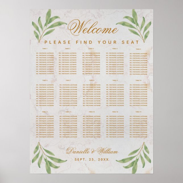 Póster 15 Tablas Sillones Sillerato Grado de Verdor Folia (Frente)