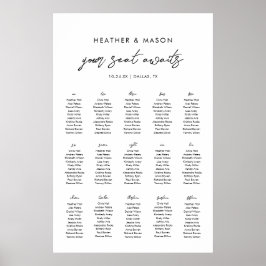 Póster 15 Tablas Su Asiento Espera La Tabla De Asientos B