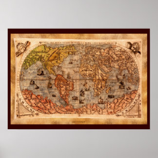 Póster 15th Century Old World Map Art