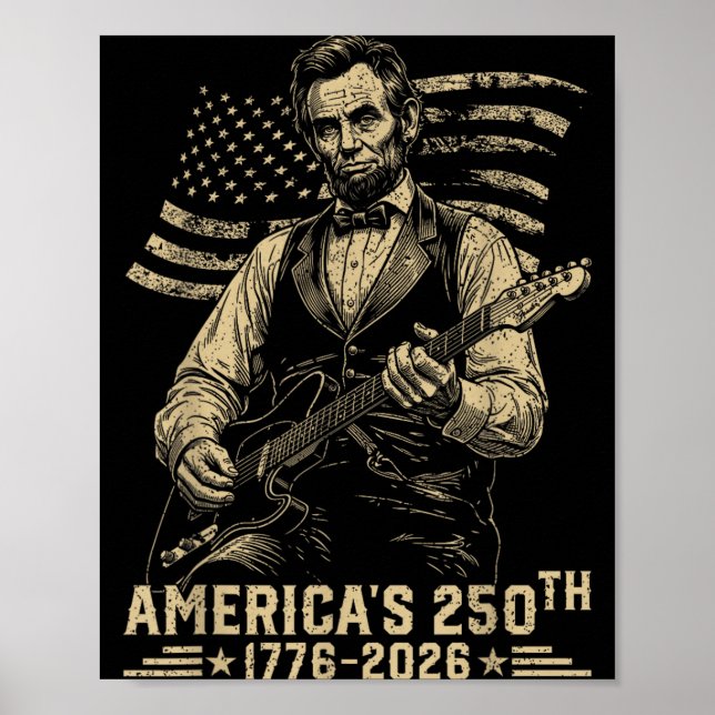 Póster 16º Presidente Tocando Guitarra 4 de Julio 250º (Frente)