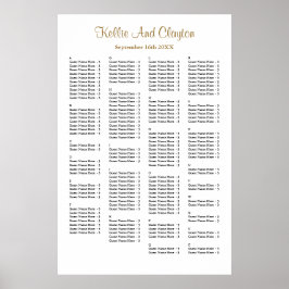 Póster 160 Tabla de asientos simple Boda