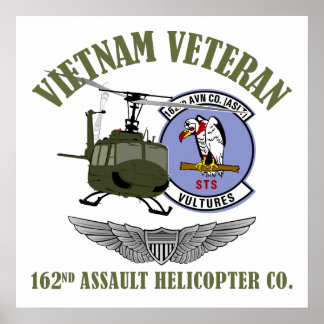 Póster 162º AHC con Wings y Helicóptero UH-1