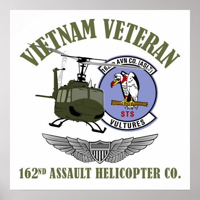 Póster 162º AHC con Wings y Helicóptero UH-1 (Frente)