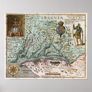 Póster 1627 Virginia Map