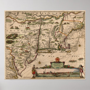 Póster 1683 Map of the Colonies