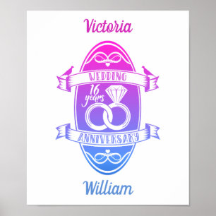 Póster 16 Aniversario del 16º boda