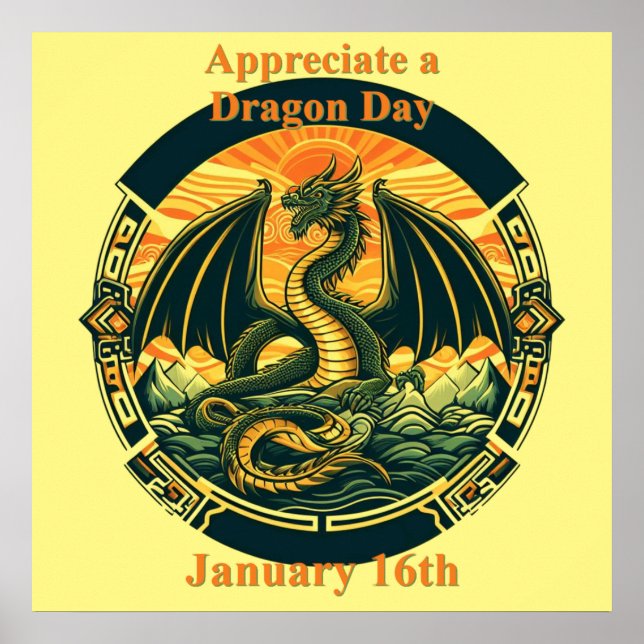 Póster 16 ene. - Aprecie el Día del Dragón (Frente)