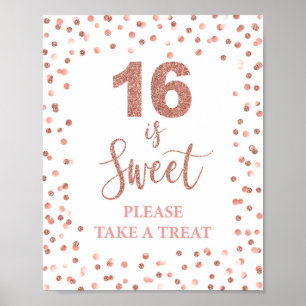 Póster 16 es dulce Por favor tome un tratamiento Rosa Rót