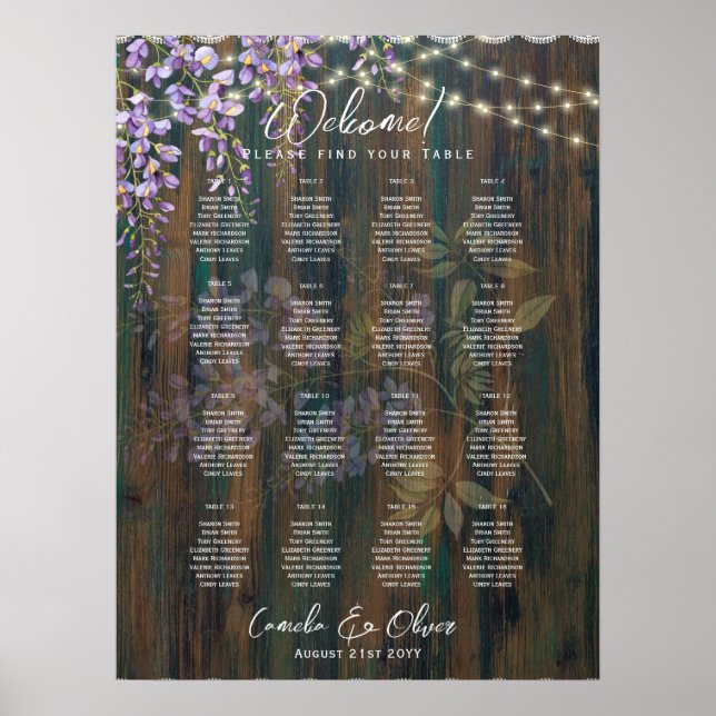 Póster 16 Mesa Rústica WISTERIA Lace SEATING GRÁFICO espu (Frente)