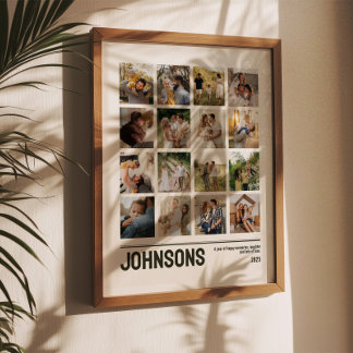 Póster 16 Photo Collage Family  Wedding Pictures Keepsake