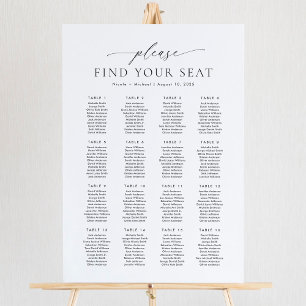 Póster 16 Tablas Por Favor Encuentre Su Tabla De Asientos