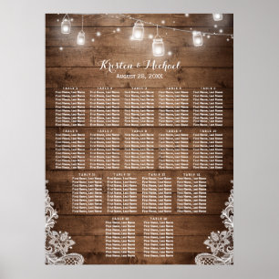 Póster 16 Tablas Rústica Tapa de asientos