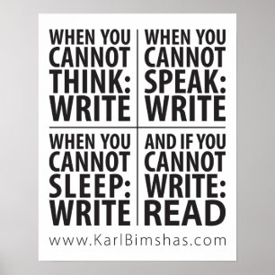 Póster 16" x 20" cuándo escribir el poster