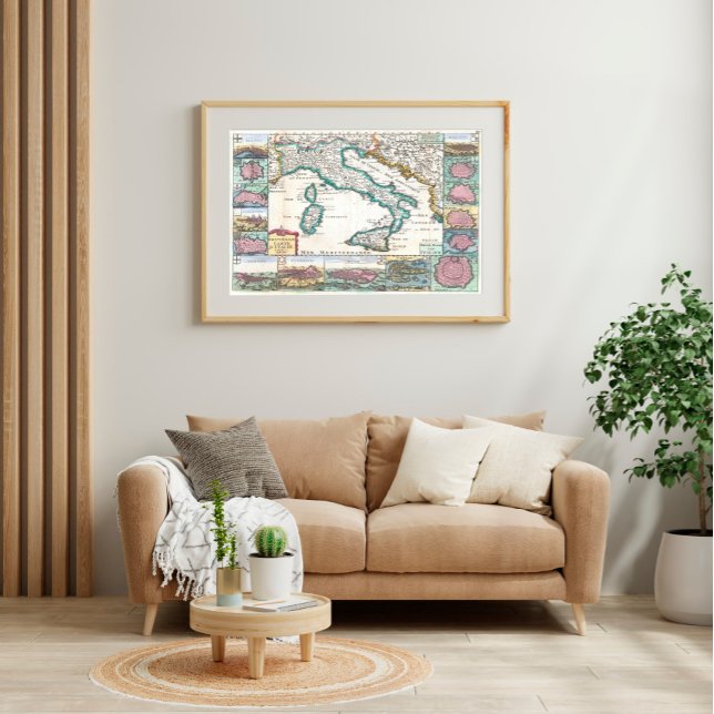 Póster 1706 de la Feuille Map of Italy (Subido por el creador)