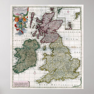 Póster 1706 Reinos de Inglaterra, Escocia y Gales.