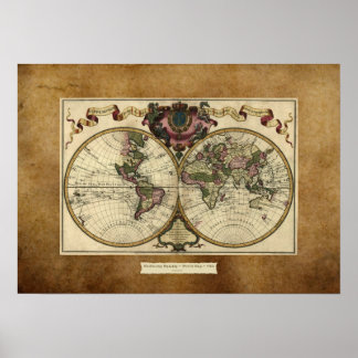 Póster "1720 Guillaume DeLisle" Olde World Map Poster