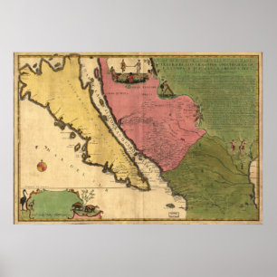 Póster 1720 Map of California as an island